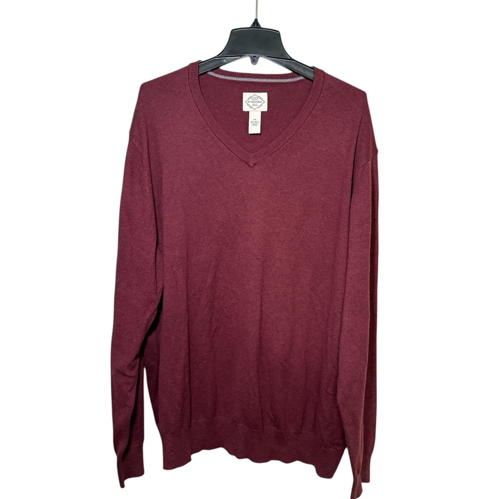 St. John's Bay Men's Deep Red V-Neck Sweater |Size XXL